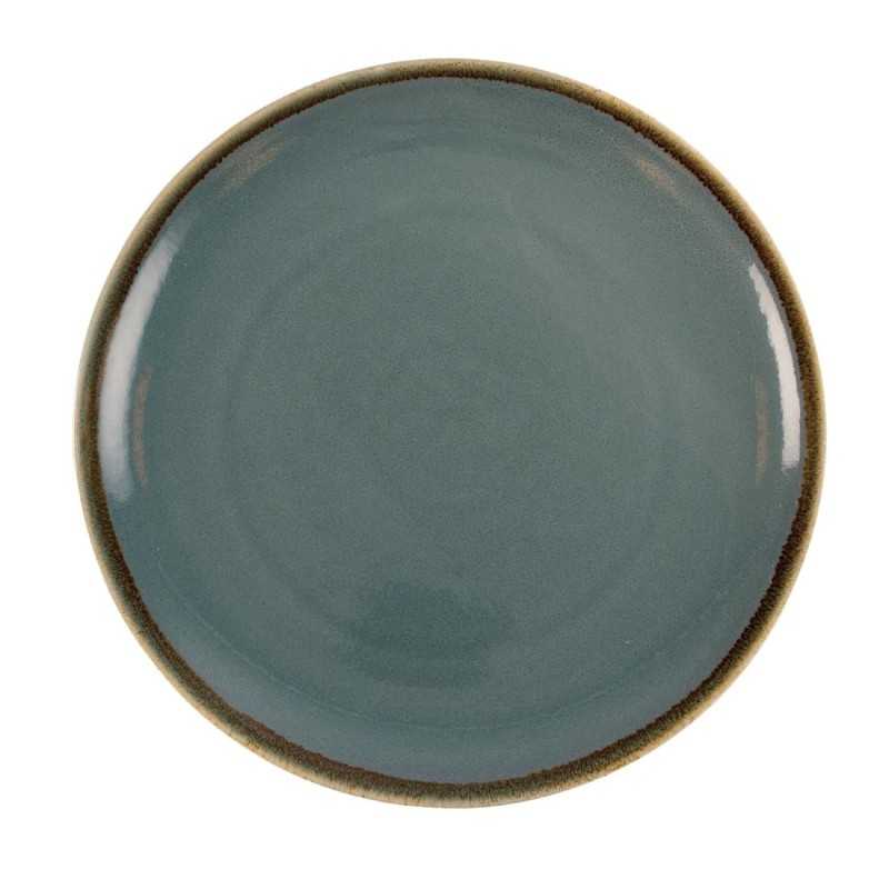 Assiettes rondes & plates - 280 mm - Couleur océan - Kiln Olympia - Lot de 4