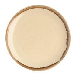 Assiettes rondes & plates - 230 mm - Couleur sable / beige - Kiln Olympia - Lot de 6