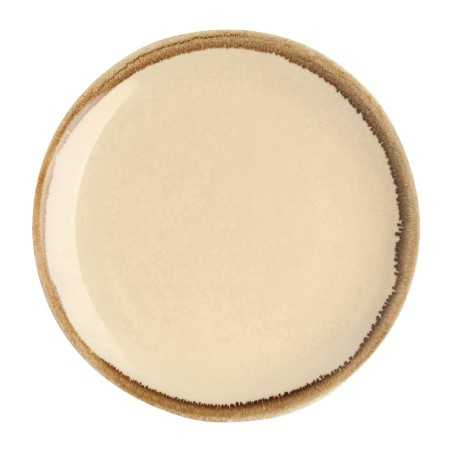 Assiettes rondes & plates - 230 mm - Couleur sable / beige - Kiln Olympia - Lot de 6