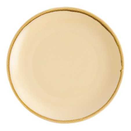 Assiettes rondes & plates - 280 mm - Couleur sable / beige - Kiln Olympia - Lot de 4