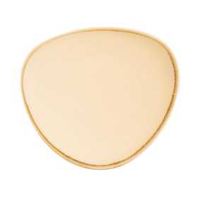 Assiettes triangulaire - 280 mm - Couleur sable / beige - Kiln Olympia - Lot de 4