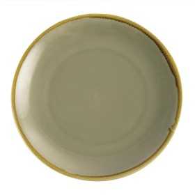 Assiettes rondes & plates - 280 mm - Couleur mousse / vert clair - Kiln Olympia - Lot de 4