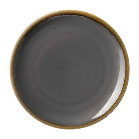 Assiettes rondes & plates - 230 mm - Couleur grise - Kiln Olympia - Lot de 6