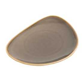 Assiettes triangulaire - 230 mm - Couleur grise - Kiln Olympia - Lot de 6