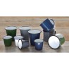 Tasses mug - Acier émaillé - 350 ml - Couleur gris et noir - Olympia Enamel - Lot de 6