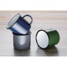 Tasses mug - Acier émaillé - 350 ml - Couleur vert et noir - Olympia Enamel - Lot de 6