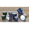 Tasses mug - Acier émaillé - 350 ml - Couleur vert et noir - Olympia Enamel - Lot de 6