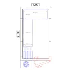 Chambre froide positive - 1200x2100x2010mm - 3,7 m³ - GASTROMASTRO