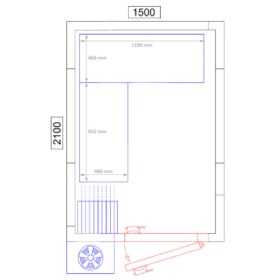 Chambre froide positive - 1500x2100x2010mm - 4,8 m³ - GASTROMASTRO