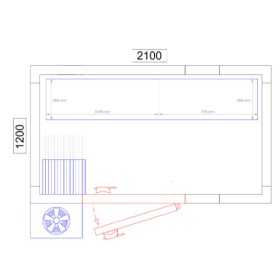 Chambre froide positive - 2100x1200x2010mm - 3,7 m³ - GASTROMASTRO