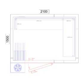 Chambre froide positive - 2100x1500x2010mm - 4,8 m³ - GASTROMASTRO