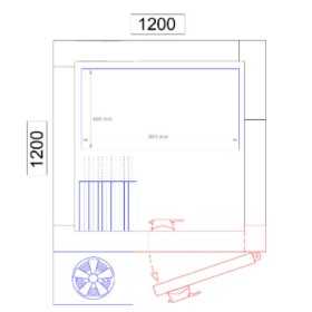 Chambre froide négative - 1200x1200x2010mm - 1,6 m³ - GASTROMASTRO