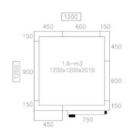 Chambre froide négative - 1200x1200x2010mm - 1,6 m³ - GASTROMASTRO