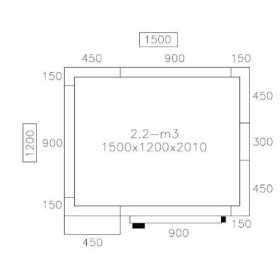 Chambre froide négative - 1500x1200x2010mm - 2,1 m³ - GASTROMASTRO