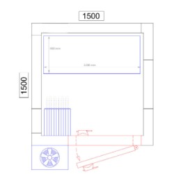 Chambre froide négative - 1500 x 1500 x 2010 - 2.8 m³ - Classe T
