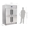 Armoire réfrigérée 2 portes 4 portillons GN 2/1 négative 1200L - GASTROMASTRO