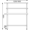 Table inox avec 2 étagères supérieures - AISI 430 - 1200 (L) x 600 (P) x 1500 (H) mm