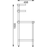 Table inox avec 2 étagères supérieures - AISI 430 - 1200 (L) x 600 (P) x 1500 (H) mm