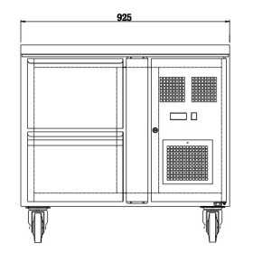 Table réfrigérée positive - GN1/1 - 124L - 2 tiroirs - 925x700mm - Classe ST - POLAR