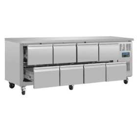 Table réfrigérée positive - GN1/1 - 616L - 8 tiroirs - 2230x700mm - Classe T - POLAR