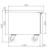 Soubassement réfrigéré - Tropicalisé - 2 portes - GN1/1 - 214 L. - 1360 (L) x 700 (P) mm - Classe T