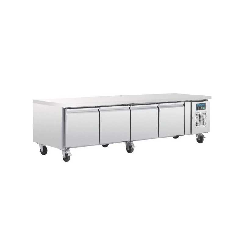 Soubassement réfrigéré - Tropicalisé - 4 portes - GN1/1 - 420 L. - 2230 (L) x 700 (P) mm - Classe T Soubassement réfrigéré - Tropicalisé - 4 portes - GN1/1 - 420 L. - 2230 (L) x 700 (P) mm - Classe T