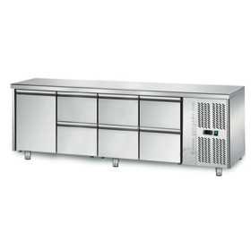 Table réfrigérée positive - GN 1/1 - 421 L - 1 porte + 6 tiroirs à droite - 2230 (L) x 700 (P) mm - Classe N