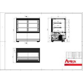 Vitrine réfrigérée positive - 570 L - 1700x750x1200mm - Avec éclairage