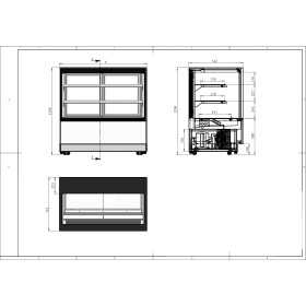 Vitrine réfrigérée positive - 395 L - 1200 (L) x 750 (P) x 1200 (H) mm - Avec éclairage