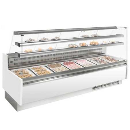 Vitrine réfrigérée INFRICO - 2500 (L) x 985 (P) x 1345 (H) mm - Avec éclairage - Classe N