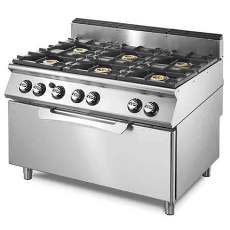 Fourneau gaz 8 feux vifs, 2 fours gaz GN 2/1 -G900 Diamond - Matériels CHR  et équipements de cuisine Professionnelle