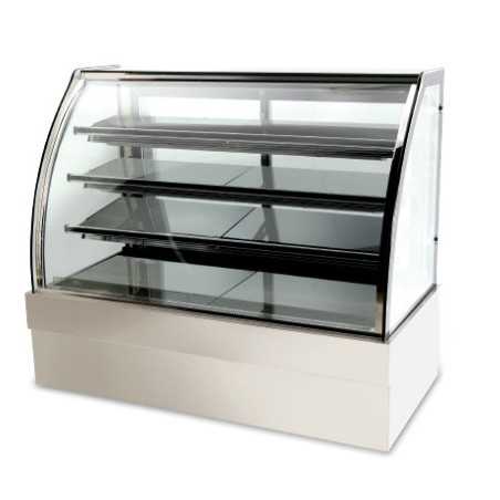 Vitrine réfrigérée positive - Bombée - 610 L. - 1800 (L) x 740 (P) x 1200 (H) mm - Avec éclairage - Classe N