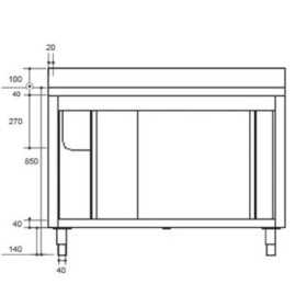 Plonge inox sur meuble - AISI 304 - 1200 (L) x 700 (P) x 900 (H) mm - Avec égouttoir - 1 bac à gauche