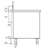 Plonge inox sur meuble - AISI 304 - 1200 (L) x 700 (P) x 900 (H) mm - Avec égouttoir - 1 bac à gauche