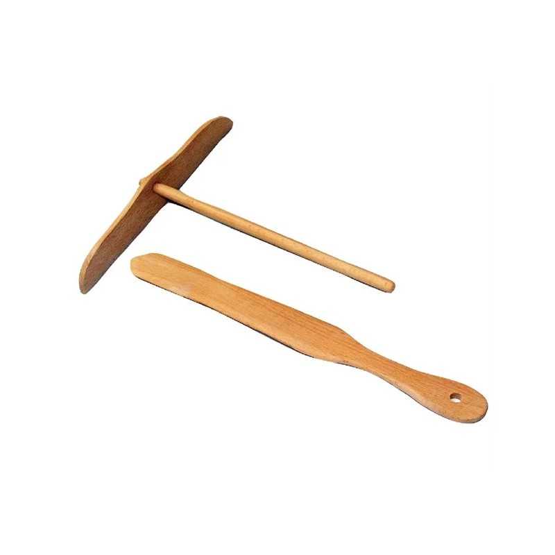 Spatule et râteau à crêpes