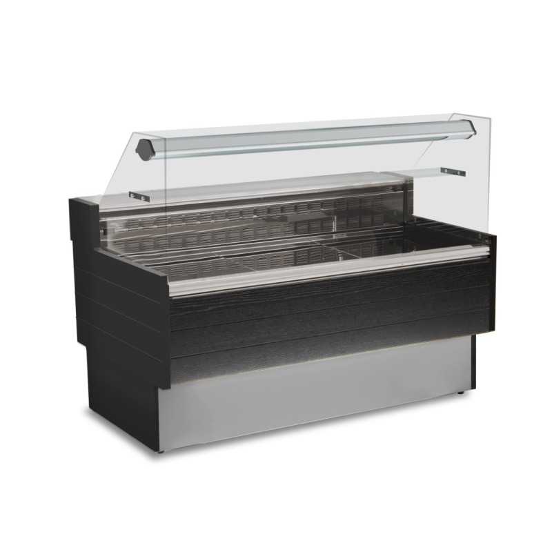 Vitrine réfrigérée positive noire avec éclairage - 1580 (L) x 975 (P) x 1285 (H) mm