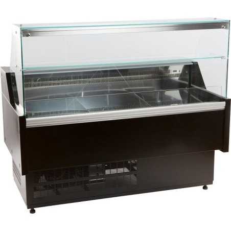 Vitrine réfrigérée vitre droite avec réserve - 1959 (L) x 815 (P) x 1280 (H) mm - Avec éclairage - Classe N