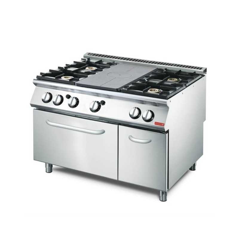 Equipement professionnel cuisine - %category_name% : PLAQUE COUP DE FEU  AVEC 4 FEUX VIFS FOUR GAZ PLACARD 70/120