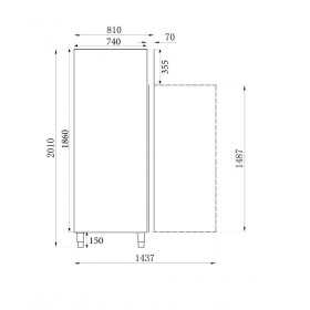 Armoire négative réfrigérée 1200L - 2 portes pleines GN 2/1 sur roulettes -COMBISTEEL