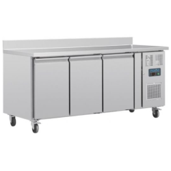 Table réfrigérée positive- 417 L - avec dosseret - 3 portes - Classe A