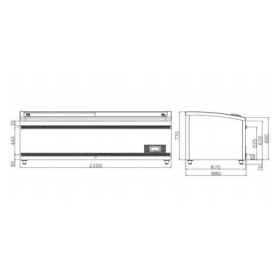 Congélateur vitré horizontal professionnel 870L -Combisteel