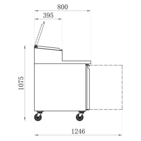 Table à pizza - 580 L 10 bacs GN 1/3