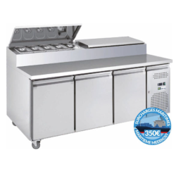 Table à pizza - 580 L 10 bacs GN 1/3