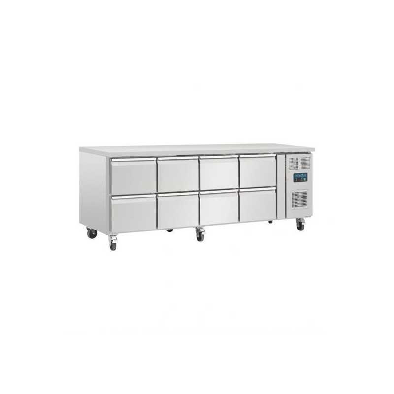 Table réfrigérée positive - GN1/1 - 616L - 8 tiroirs - 2230x700mm - Classe T - POLAR Table réfrigérée positive - GN1/1 - 616L - 8 tiroirs - 2230x700mm - Classe T - POLAR
