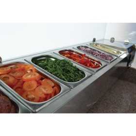 Equipement professionnel cuisine - %category_name% : Table à pizza 3 portes  + VITRINETTE 6 x GN 1/4- PAIEMENT 4X