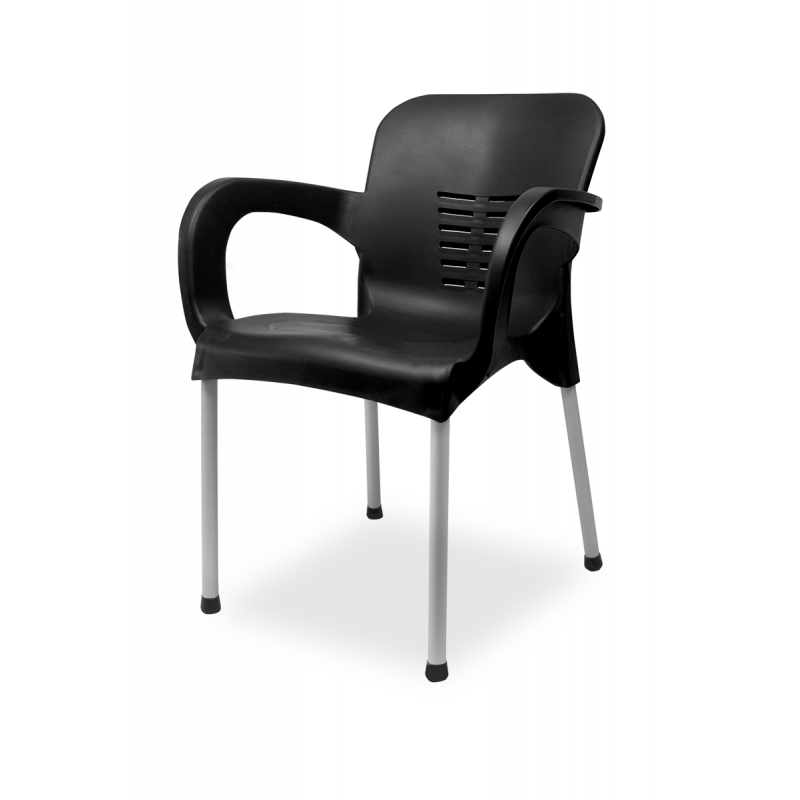 Fauteuil noir empilable