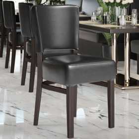 Chaise en simili cuir noir