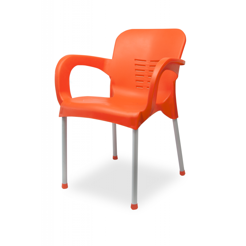 Fauteuil orange empilable