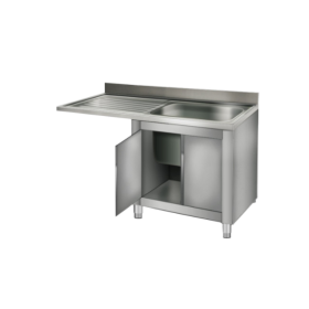 Plonge inox - AISI 304 - 1200 (L) x 700 (P) x 850 (H) mm