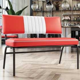 Banquette de bar Model Rangé rouge/blanc